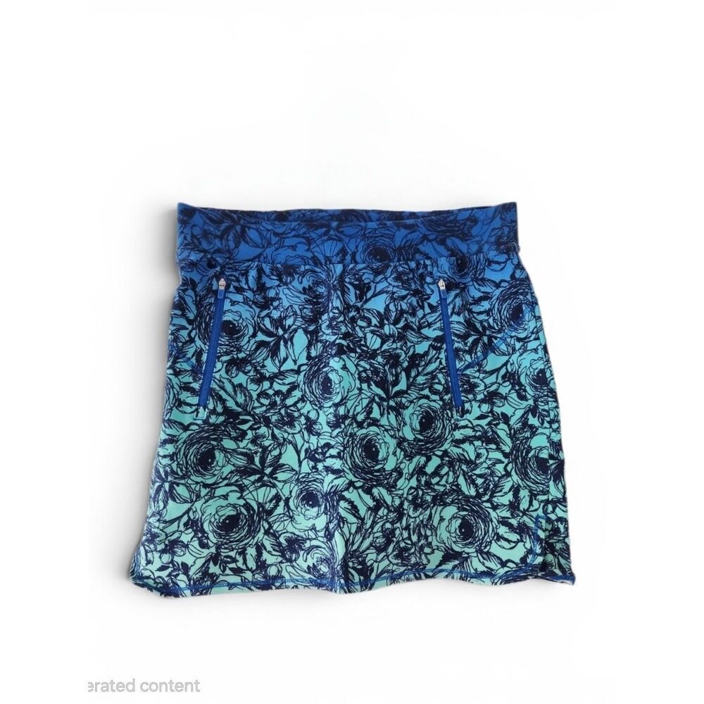 T By Talbots Everyday Stretch Skort  Ombré Scribble Floral